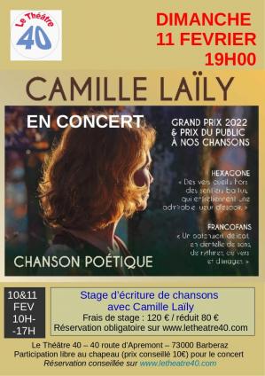 Affiche concert camille laily 11 02 2024