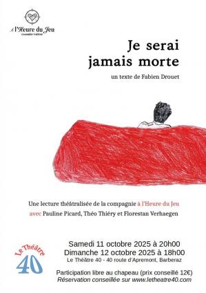 Affiche je serai jamais morte au theatre 41